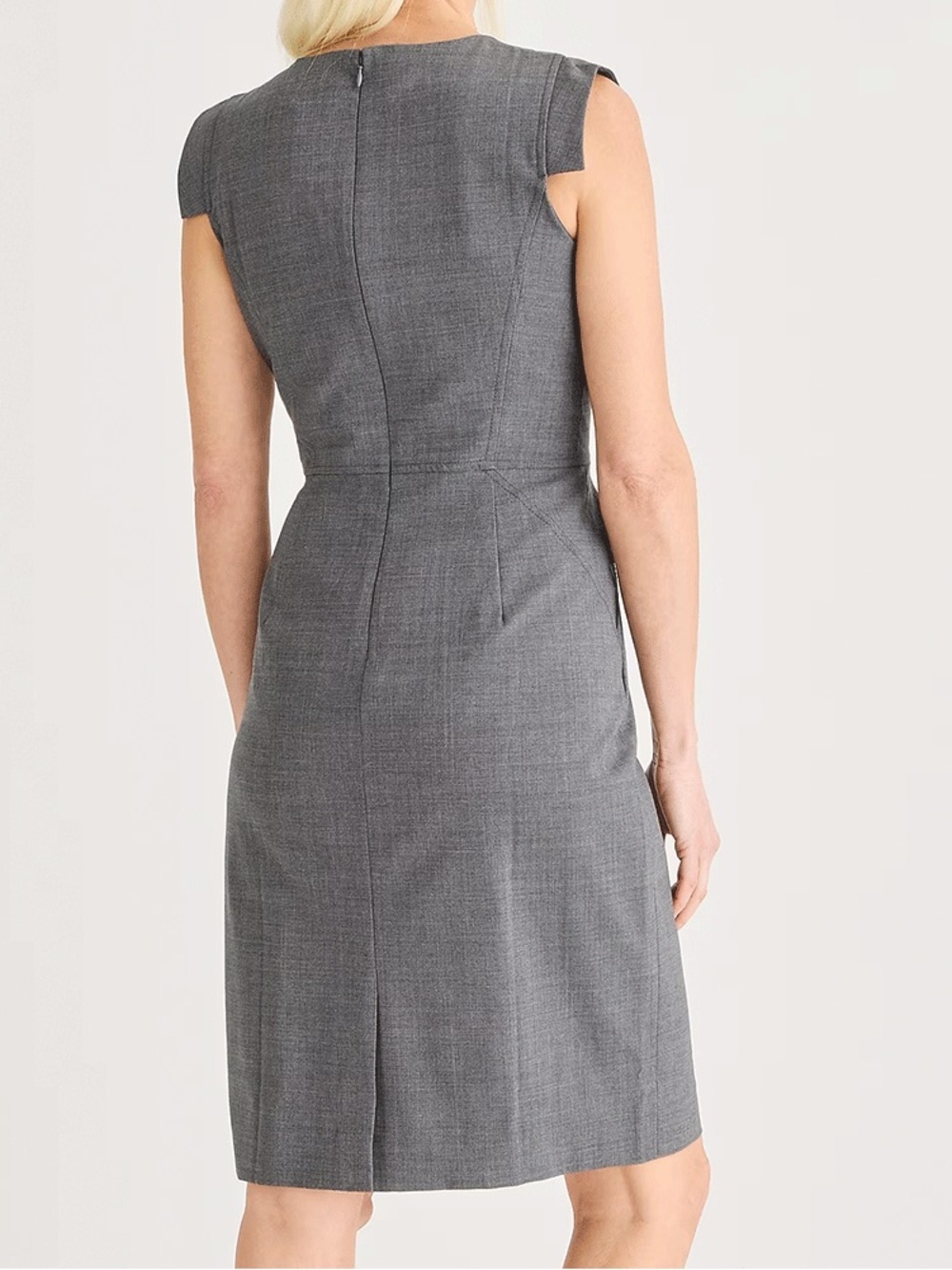 J.Crew Resume Dress in Heather Grey Stretch Wool Size 6 - Picture 3 of 11